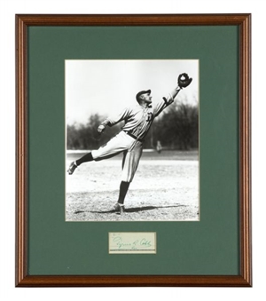 Ty Cobb Framed Photograph and Check Signature